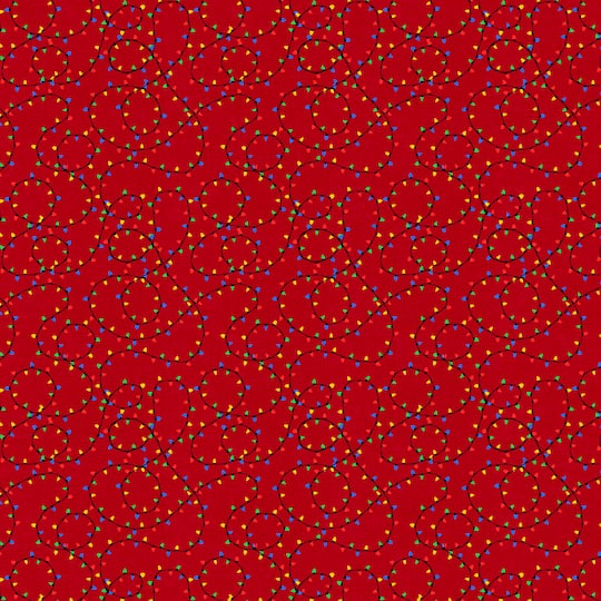 Michaels, Fabric Editions Red Holiday Lights Cotton Fabric – Category: Christmas